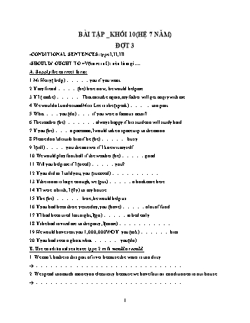Bài tập Tiếng Anh Lớp 10 (Hệ 7 năm)