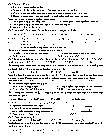 Đề kiểm tra học kì 2 môn Vật lí Lớp 11