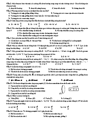 Đề thi học kì 2 môn Vật lí Lớp 11