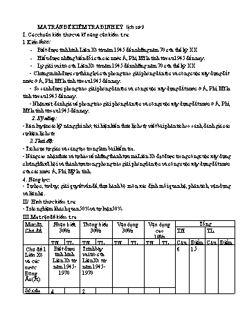 2 Đề kiểm tra giữa kỳ I môn Lịch sử Lớp 9 (Có đáp án)