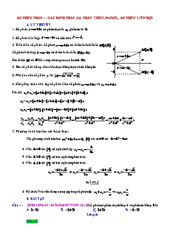 Bài tập về Số phức - Phần 1: Xác định phần ảo, phần thực, modul, số phức liên hợp