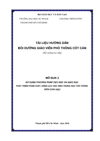 Đề tài Sử dụng phương pháp dạy học và giáo dục phát triển phẩm chất, năng lực học sinh Trung học phổ thông môn Sinh học