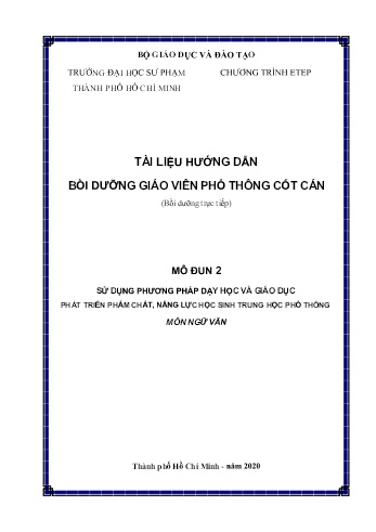 Đề tài Sử dụng phương pháp dạy học và giáo dục phát triển phẩm chất, năng lực học sinh Trung học phổ thông môn Ngữ văn