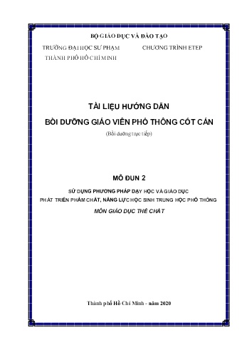 Đề tài Sử dụng phương pháp dạy học và giáo dục phát triển phẩm chất, năng lực học sinh Trung học phổ thông môn Giáo dục thể chất Đề tài Sử dụng phương pháp dạy học và giáo dục phát triển phẩm chất, năng lực học sinh Trung học phổ thông môn Giáo dục thể chất