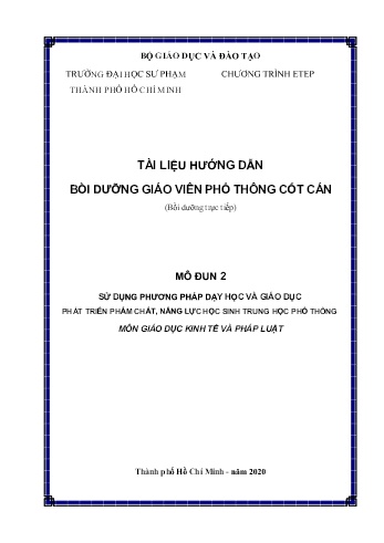 Đề tài Sử dụng phương pháp dạy học và giáo dục phát triển phẩm chất, năng lực học sinh Trung học phổ thông môn Giáo dục kinh tế và pháp luật Đề tài Sử dụng phương pháp dạy học và giáo dục phát triển phẩm chất, năng lực học sinh Trung học phổ thông môn Giáo dục kinh tế và pháp luật