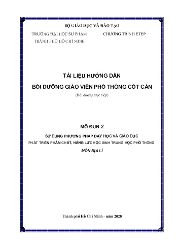 Đề tài Sử dụng phương pháp dạy học và giáo dục phát triển phẩm chất, năng lực học sinh Trung học phổ thông môn Địa lí