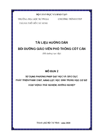 Đề tài Sử dụng phương pháp dạy học và giáo dục phát triển phẩm chất, năng lực học sinh Trung học cơ sở Hoạt động trải nghiệm, hướng nghiệp