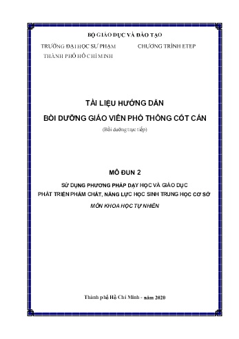 Đề tài Sử dụng phương pháp dạy học và giáo dục phát triển phẩm chất, năng lực học sinh Trung học cơ sở môn Khoa học tự nhiên