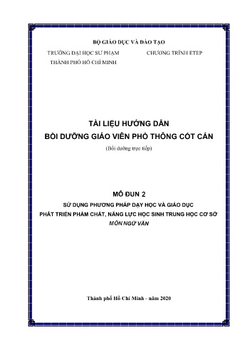 Đề tài Sử dụng phương pháp dạy học và giáo dục phát triển phẩm chất, năng lực học sinh Trung học cơ sở môn Ngữ văn Đề tài Sử dụng phương pháp dạy học và giáo dục phát triển phẩm chất, năng lực học sinh Trung học cơ sở môn Ngữ văn