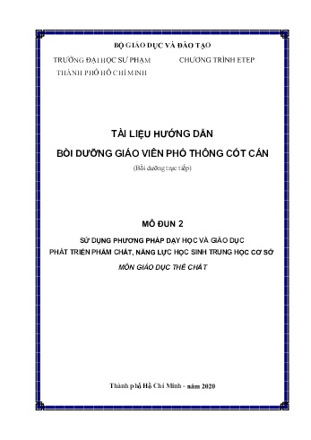 Đề tài Sử dụng phương pháp dạy học và giáo dục phát triển phẩm chất, năng lực học sinh Trung học cơ sở môn Giáo dục thể chất Đề tài Sử dụng phương pháp dạy học và giáo dục phát triển phẩm chất, năng lực học sinh Trung học cơ sở môn Giáo dục thể chất