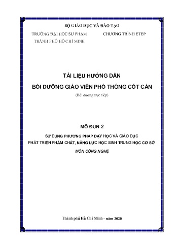 Đề tài Sử dụng phương pháp dạy học và giáo dục phát triển phẩm chất, năng lực học sinh Trung học cơ sở môn Công nghệ