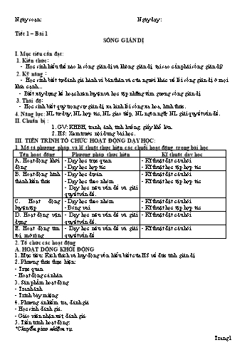 Giáo án Giáo dục công dân Lớp 7 theo CV 5512 - Học kì 1