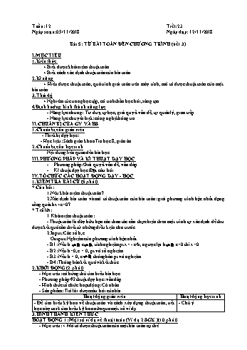 Giáo án môn Tin học Lớp 8 - Tiết 23+24, Bài 5: Từ bài toán đến chương trình (Tiết 3+4) - Năm học 2018-2019