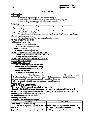 Giáo án môn Tin học Lớp 8 - Tiết 23+24: Bài tập - Năm học 2019-2020