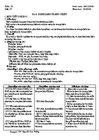 Giáo án môn Tin học Lớp 9 - Học kì 2 - Năm học 2018-2019 - Nguyễn Đức Thắng