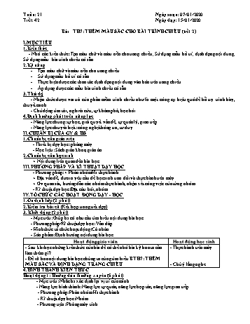 Giáo án môn Tin học Lớp 9 - Tiết 42, Bài TH7: Thêm màu sắc và định dạng trang chiếu (Tiết 2) - Năm học 2019-2020