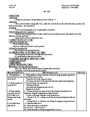 Giáo án môn Tin học Lớp 9 - Tiết 47: Ôn tập - Năm học 2019-2020