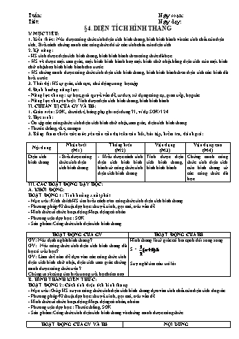 Giáo án PTNL 5 hoạt động môn Hình học Lớp 8 - Chương 2B: Đa giác. Diện tích đa giác (Bản 2 cột)