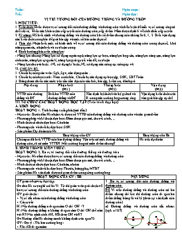 Giáo án PTNL 5 hoạt động môn Hình học Lớp 9 - Chương II: Đường tròn (Bản 2 cột)
