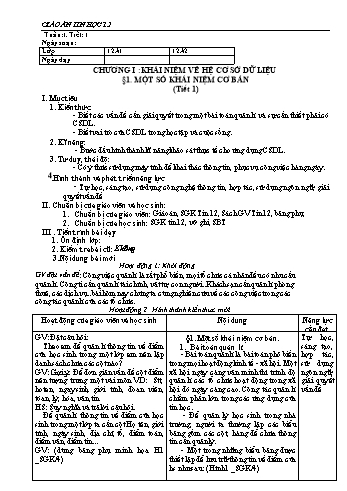 Giáo án PTNL môn Tin học Lớp 12 - Chương trình cả năm